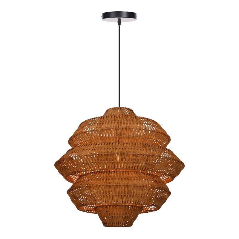 Luminaire suspendu 1 lumière Kitchen Island Farmhouse, H 17,72 po x l 19,69 po x P 19,69 po, Naturel