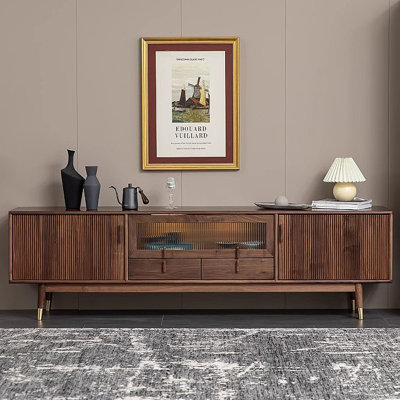 Mid-Century Modern Wood TV Console