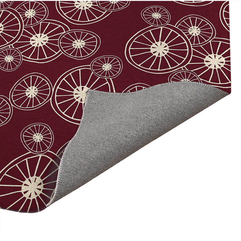 Tapis de cuisine à profil bas, Rectangle 4' x 6', Wine Floral