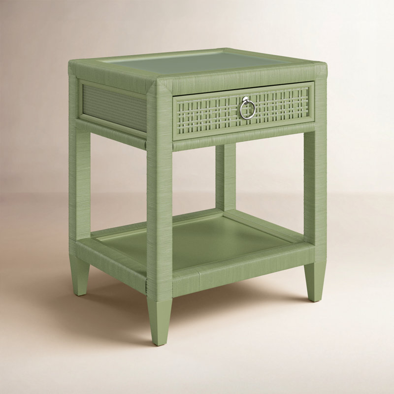 Naples 1 - Drawer Nightstand, Celery, Yes, Satin Nickel