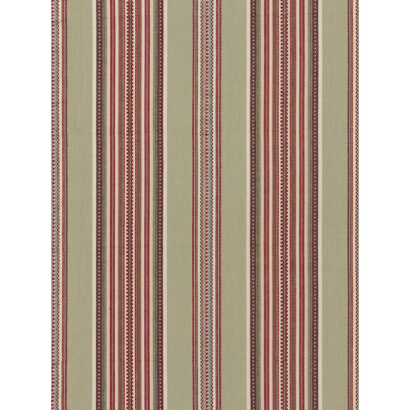 Tissu à rayures cyrus La Boheme, Bois de santal / rouge
