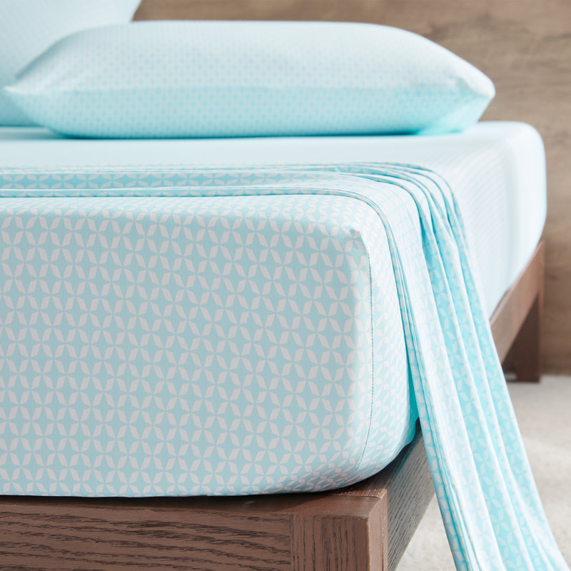 Ensemble de literie Cooling, Grand lit, Géométrie turquoise