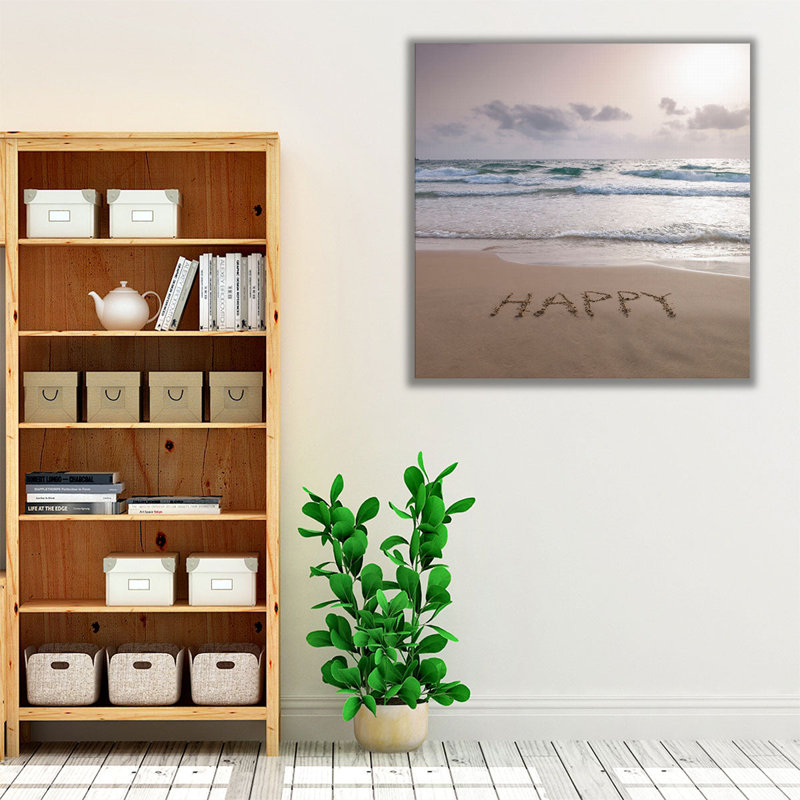 «Happy», reproduction d'art sur toile, H 12 po x l 12 po
