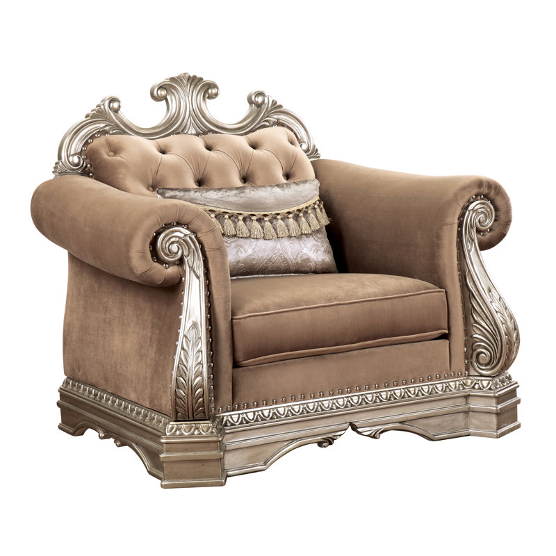 Fauteuil en velours touffeté de 48 po de largeur Daniyal