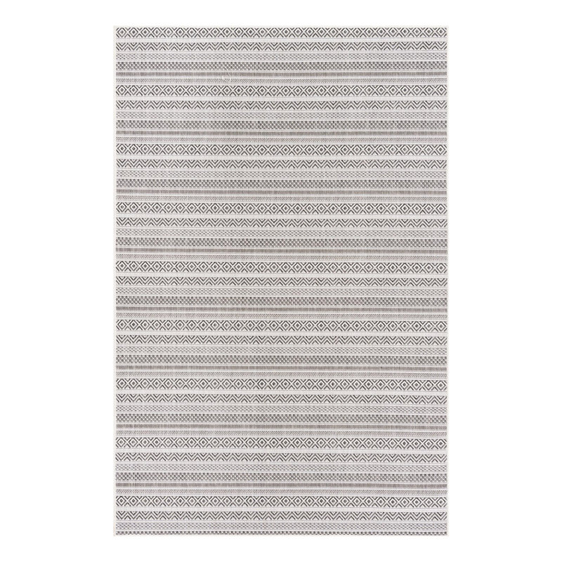 Tapis intérieur / extérieur en polypropylène tissé à la machine Faith-Rose, Rectangle 5 pi 3 po x 7 pi 10 po