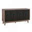 Buffet Mid-Century Buffet avec pieds en bois massif et armoire de rangement 60 po avec 4 portes en losanges et 2 tablettes décoratives-1904946319