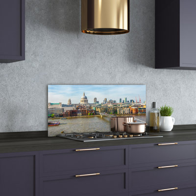 Alhasan Multicoloured - River Thames London - No Frame Print on Glass