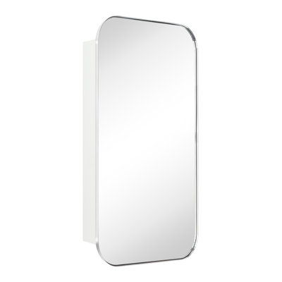 Adasu 40'' H X 20'' W Chrome Recessed and Surface Mount Medicine Cabinet Mirror