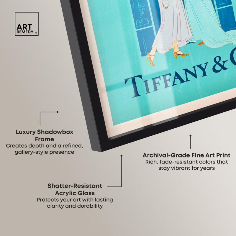 «Roaring Twenties Glamour Shadowbox Print» par Art Remedy, H 31 po x l 25 po, Noir