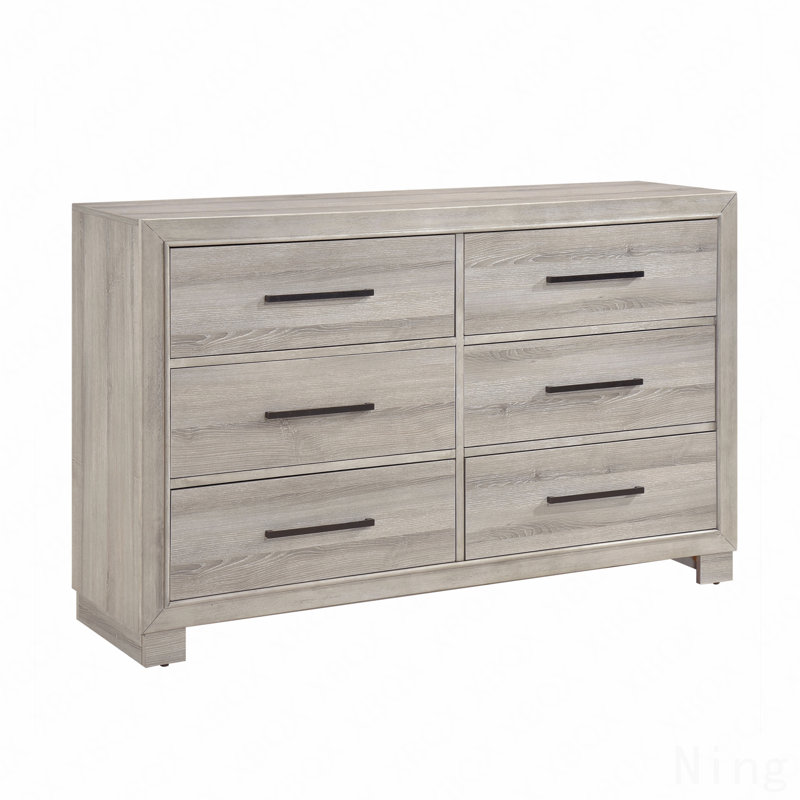 Six-Drawer Dresser 1Pc Wooden Contemporary Design Bedroom Furniture