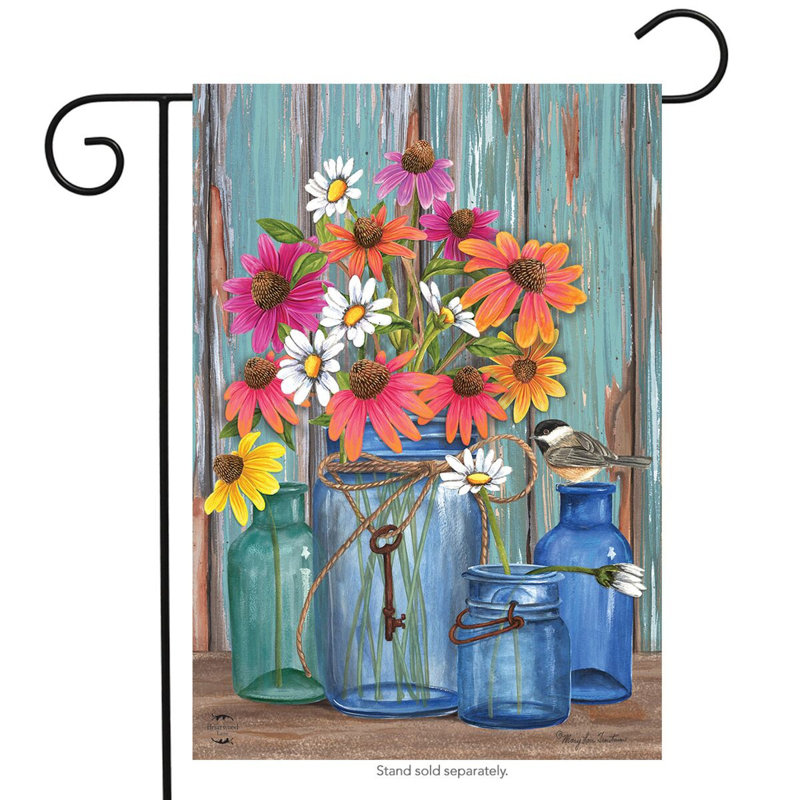 Drapeau de jardin de fleurs fraîches de ferme