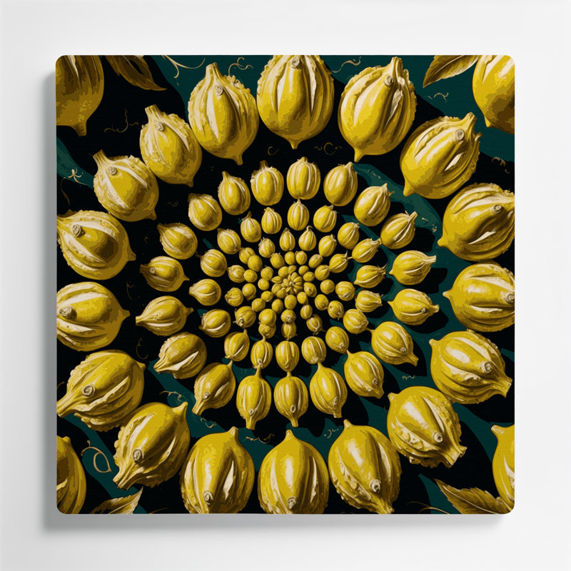 Art mural en métal vert citron, H 32 po x l 32 po