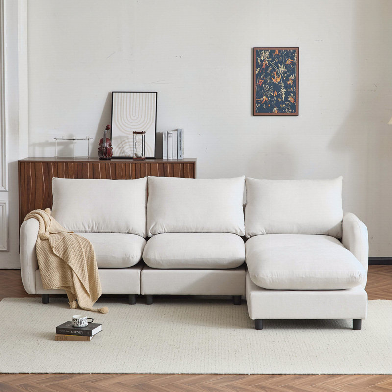 99 po Canapé modulaire en L 4 pièces avec canapé et repose-pieds 4 pièces