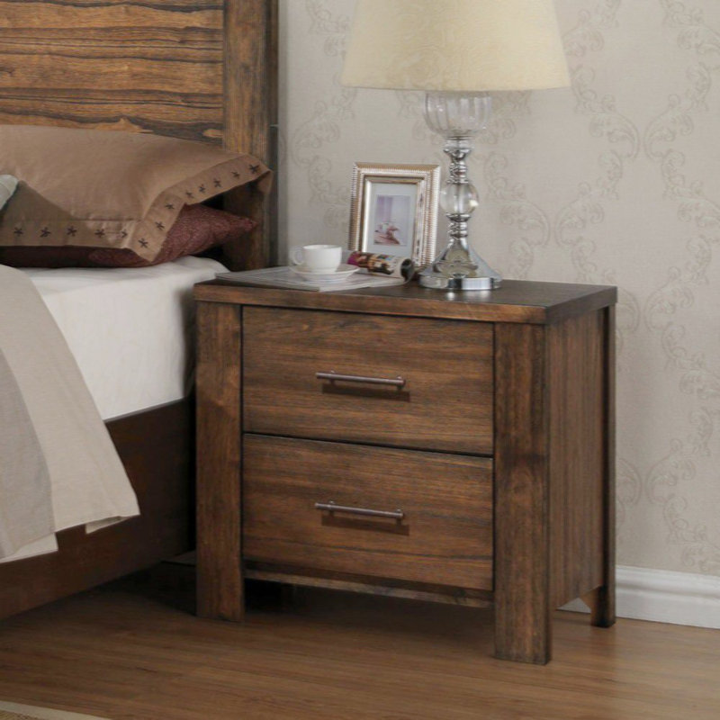 Silas 2 Drawer 28" W Nightstand, Oak
