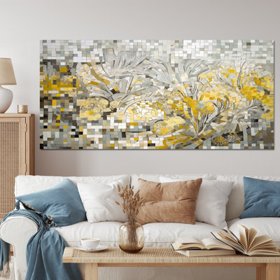 Kameia jaune et crème Bohemian Medley I - art mural mosaïque bohème