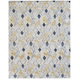 Wool Geometric Area Rug in Gold