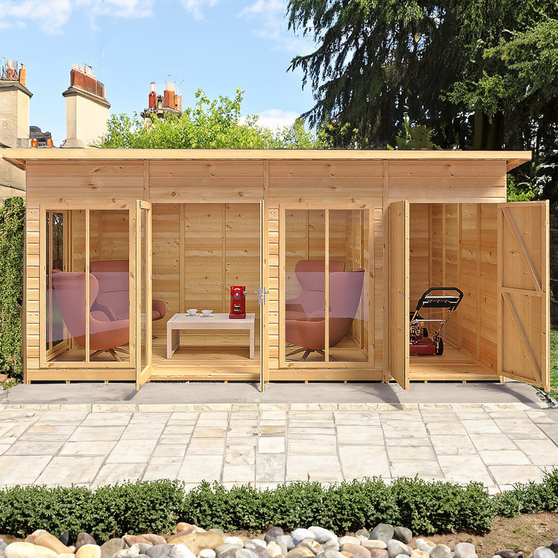 Lela 16 x 8 ft Summerhouse with Storage Shed