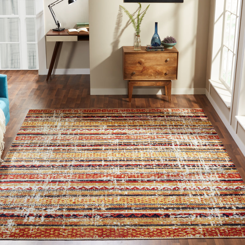 Deaton Southwestern Area Rug in Gold, Rectangle 9'3" x 13'
