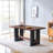 All-MDF Walnut & Black Dining Table - Compact 2-4 Person, Modern