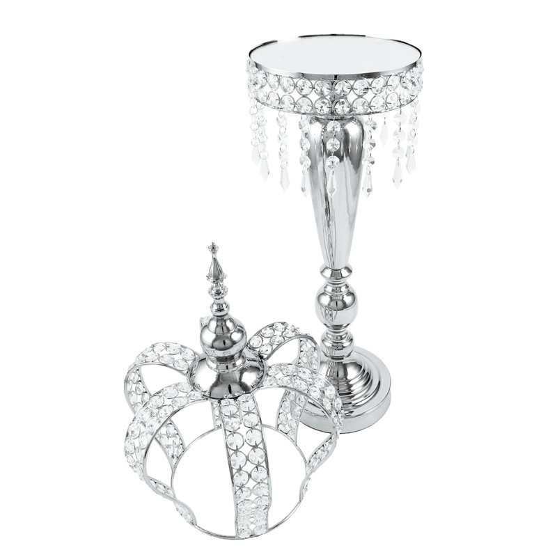 Couronne de perles en cristal Melita, Argent, H 36 po x l 11 po x P 11 po