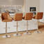 Ensemble de 4 tabourets de bar Aryelle, tabourets réglables à hauteur de comptoir avec dossier et accoudoirs, chaises de bar pivotantes modernes avec repose-pieds, tabourets de cuisine en polyuréthane revêtus d'îlot de cuisine, brun-1058920762-1058920764