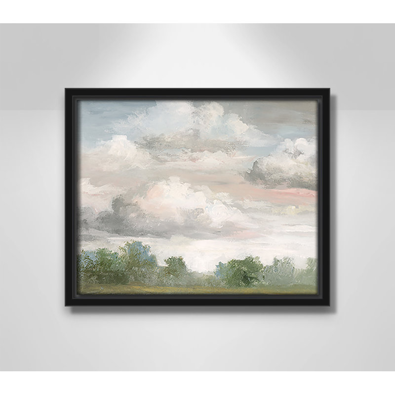 Frangia pastel matin ciel encadré sur toile par Nan, H 9,5 po x l 11,5 po x P 2 po, Cadre noir