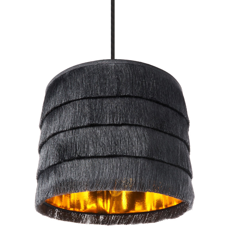 Bhalaram 1 - Light Matte Black Drum Pendant, Black