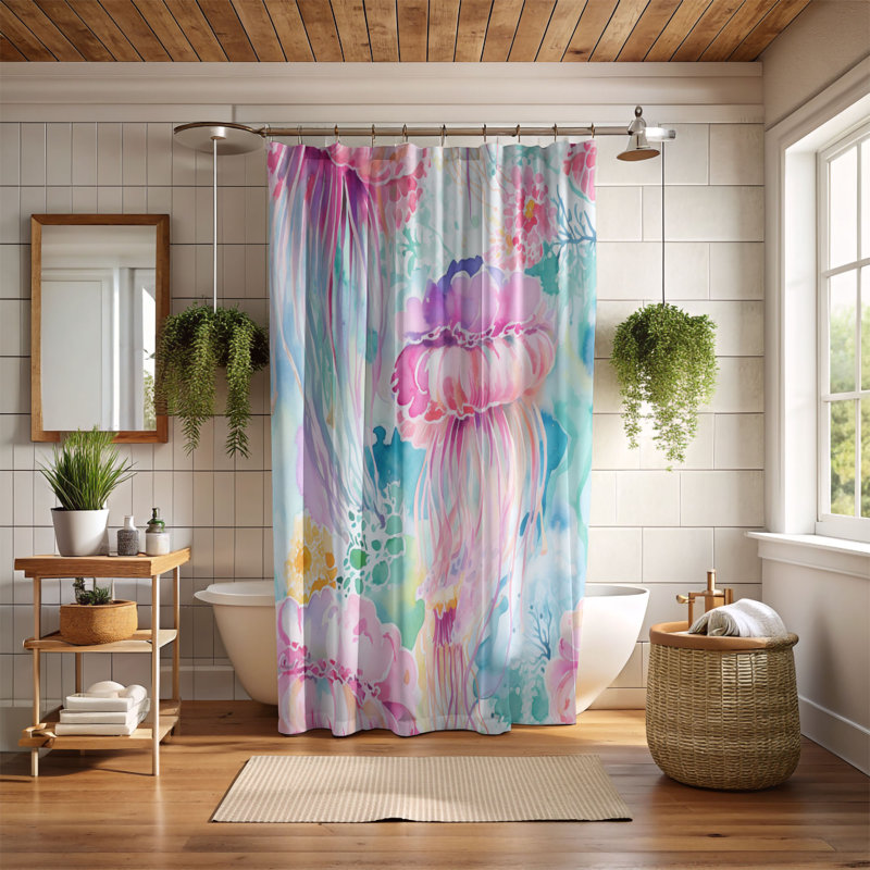 Rideaux de douche 1 pièce Marine Jelly, H 74 po x l 35 po