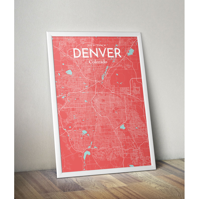 Denver City Map - No Frame Print, 50.8cm H x 40.6cm W x 0.13cm D