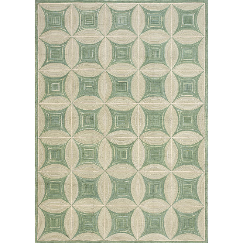 Hand Hooked Wool Geometric Indoor Rug