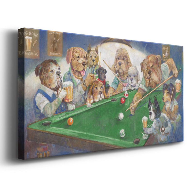 " Pool Dogs ", 16" H x 8" W x 1" D
