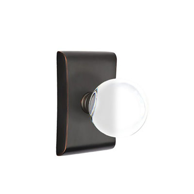 Ensemble de boutons de passage Emtek avec rosette Neos et bouton en verre Bristol
