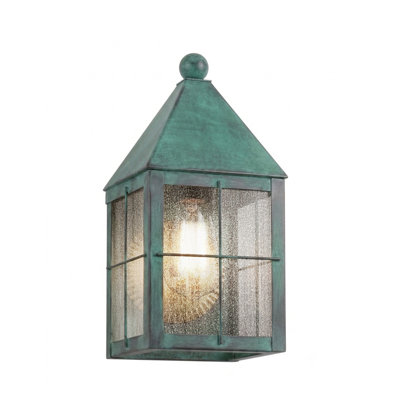 Brass Traditions - Ashford - 1 lumière - 11 pouces - Vert Verde - Laiton massif - Applique murale