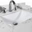 Dessus de meuble-lavabo en pierre de 31 po Montary blanc de style nouveau Montary avec lavabo rectangulaire encastré en céramique et dosseret arrière avec 3 trous de robinet pour armoire Bathrom