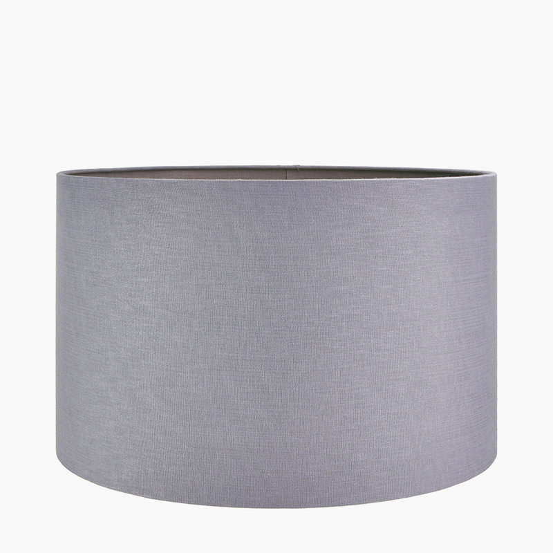 Lino Self Lined Linen Drum Shade, 23cm H x 35cm W x 35cm D, Pastel Turquoise