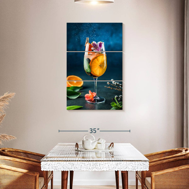 Yarlin agrume cocktail, H 32 po x l 20 po