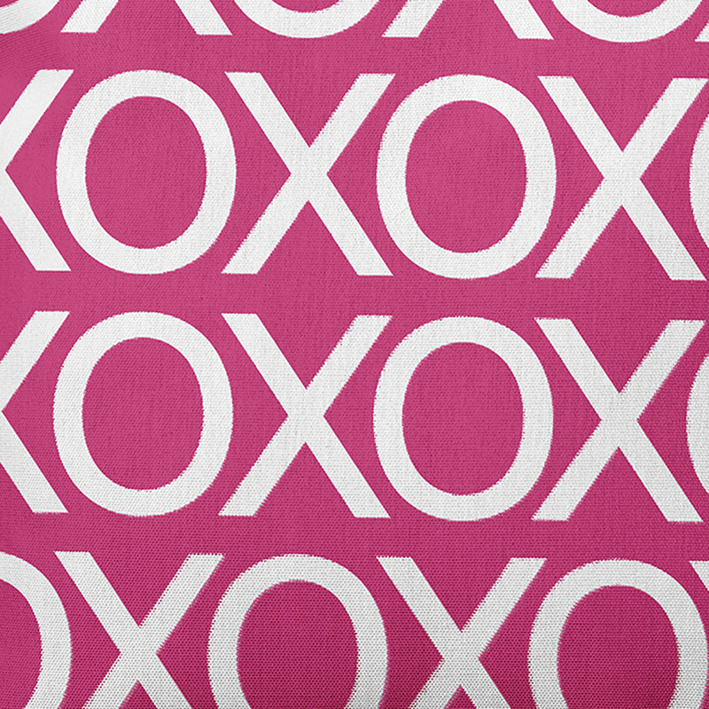 Valentine's Day Outdoor Reversible Throw Pillow, 18" x 18", Fuchsia