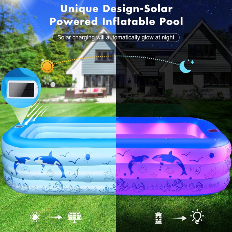 Piscine gonflable rectangulaire en vinyle Textles Hub 