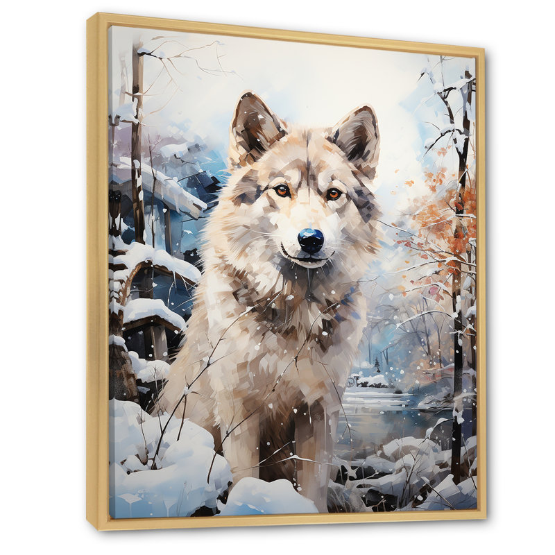 Siberian Dog Serenity III sur toile, Cadre naturel flottant, H 32 po x l 16 po