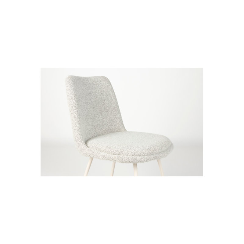 Fijs Upholstered Dining Chair, Off White, Light Gray