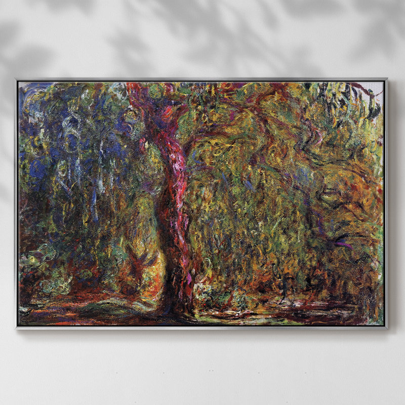 «Weeping Willow 4», reproduction d'art sur toile encadrée, Argent, H 17 po x l 25 po x P 2 po