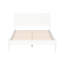 Lit plateforme moderne en bois massif de taille moyenne Mid-Century, pieds en bois massif et pieds fuselés ronds, ensemble de lattes, pas de sommier pour la construction de la chambre à coucher, arrangement