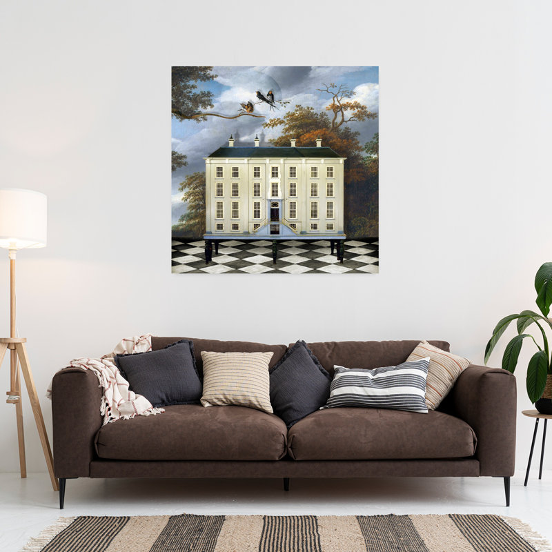 «The Dollhouse», art mural abstrait contemporain, H 36 po x l 36 po