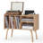 Record Player Stand with 4 Cabinet Holds Up to 220 Albums, Large Stand with Beech Wood Legs, Mid-Century Record Player Table, Vinyl Holder Storage Shelf for Living Room (Burlywood)-978376927-978376926