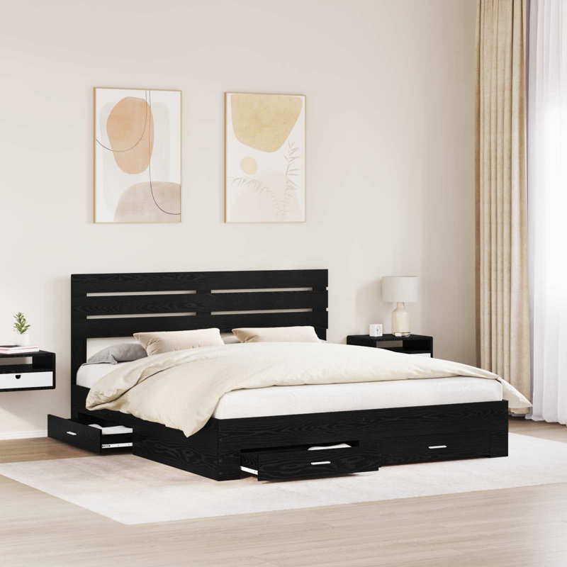 Bed Frame, Super King (6'), Black Oak