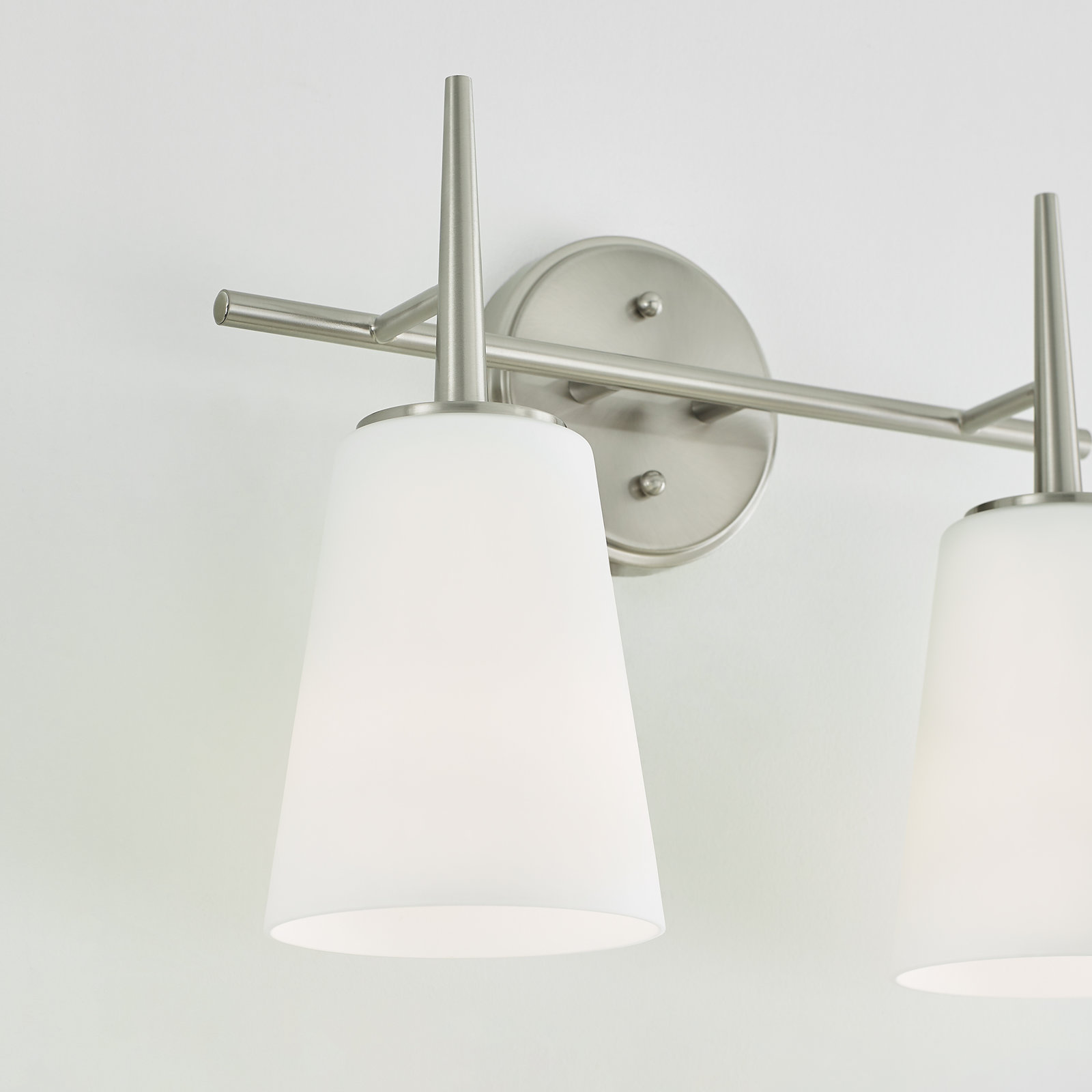 Erlandson 2 Light Dimmable Vanity Light, 100W A19 Medium, Brushed Nickel