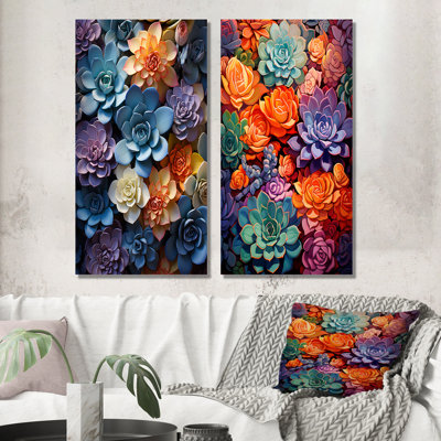 «Colorful Succulents Succulent Zen», 2 pièces