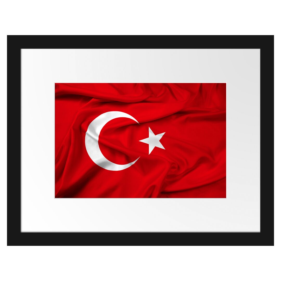 Gerahmtes Poster Turkey flag Türkei Flagge