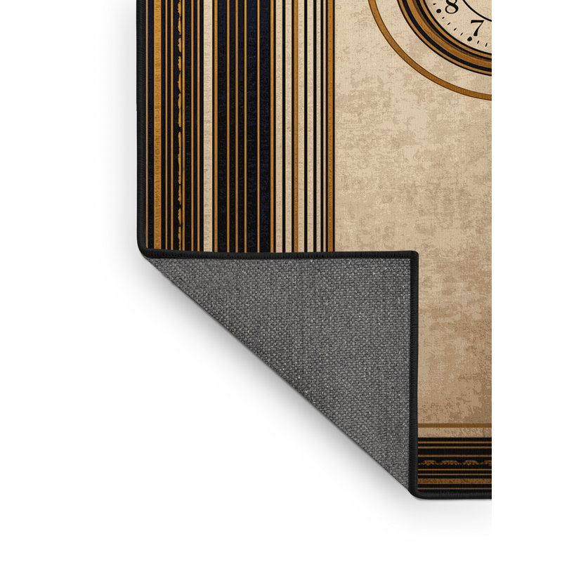 Tapis moderne moelleux et moelleux à motif abstrait moderne et contemporain Estep, 5 x 7