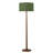 61'' Green Linen Shade Standard Floor Lamp with Walnut Rubberwood Base and Foot Switch for Living Room or Study Room-38337765